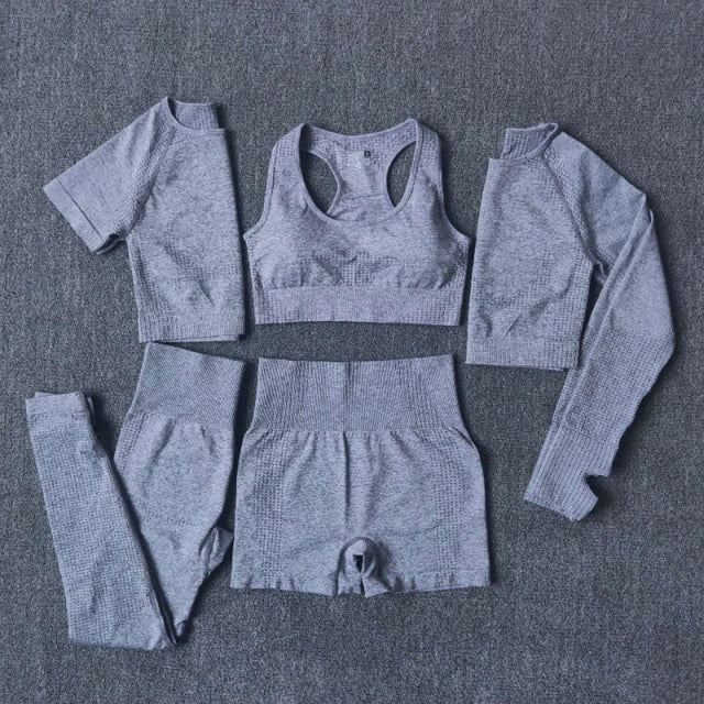 2/3/5PCS Seamless Leggings/Shorts/Sports bra/Long sleeve
