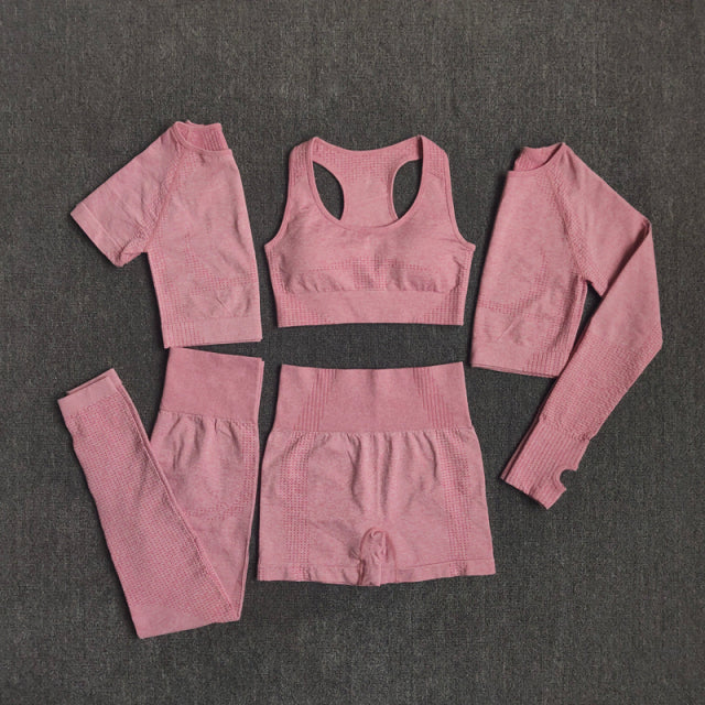 2/3/5PCS Seamless Leggings/Shorts/Sports bra/Long sleeve