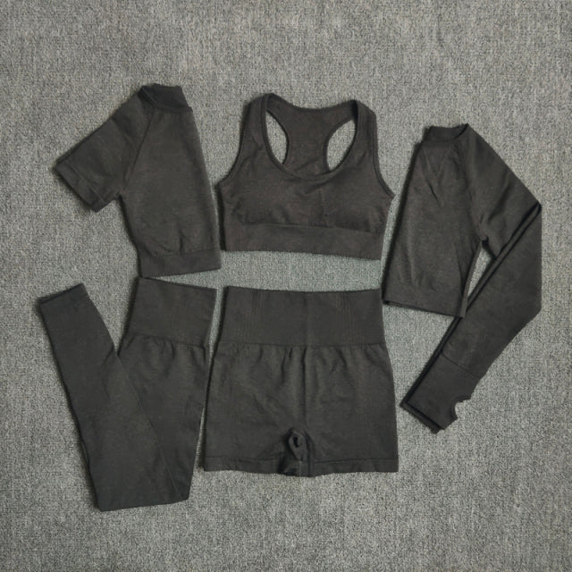 2/3/5PCS Seamless Leggings/Shorts/Sports bra/Long sleeve