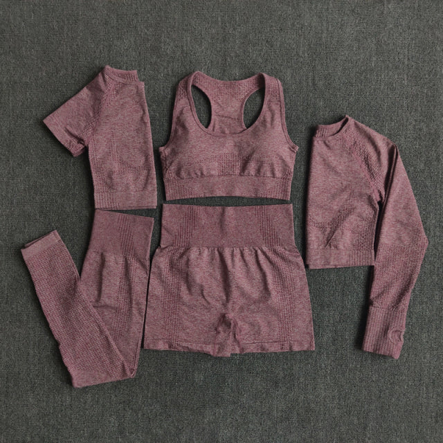 2/3/5PCS Seamless Leggings/Shorts/Sports bra/Long sleeve